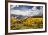 Autumn aspen trees and Sneffels Range, Mount Sneffels Wilderness, Colorado-Adam Jones-Framed Photographic Print