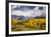 Autumn aspen trees and Sneffels Range, Mount Sneffels Wilderness, Colorado-Adam Jones-Framed Photographic Print