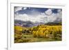 Autumn aspen trees and Sneffels Range, Mount Sneffels Wilderness, Colorado-Adam Jones-Framed Photographic Print