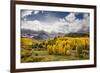 Autumn aspen trees and Sneffels Range, Mount Sneffels Wilderness, Colorado-Adam Jones-Framed Photographic Print