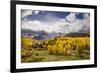 Autumn aspen trees and Sneffels Range, Mount Sneffels Wilderness, Colorado-Adam Jones-Framed Photographic Print