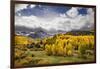 Autumn aspen trees and Sneffels Range, Mount Sneffels Wilderness, Colorado-Adam Jones-Framed Photographic Print