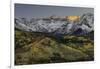 Autumn, aspen trees and Sneffels Range, Uncompahgre National Forest, Colorado-Adam Jones-Framed Photographic Print