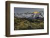 Autumn, aspen trees and Sneffels Range, Uncompahgre National Forest, Colorado-Adam Jones-Framed Photographic Print