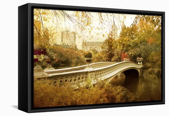 Autumn at Bow Bridge-Jessica Jenney-Framed Stretched Canvas