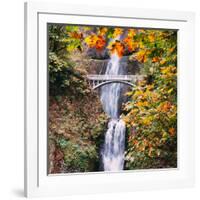 Autumn at Multnomah Falls, Square, Hood River, Columbia River Gorge, Oregon-Vincent James-Framed Photographic Print