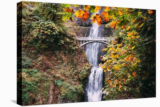 Autumn at Multnomah Falls Wide, Hood River, Columbia River Gorge, Oregon-Vincent James-Stretched Canvas