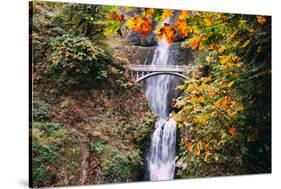 Autumn at Multnomah Falls Wide, Hood River, Columbia River Gorge, Oregon-Vincent James-Stretched Canvas