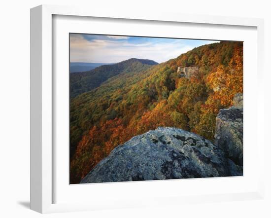 Autumn at White Rocks, Ozark-St. Francis National Forest, Arkansas, USA-Charles Gurche-Framed Premium Photographic Print