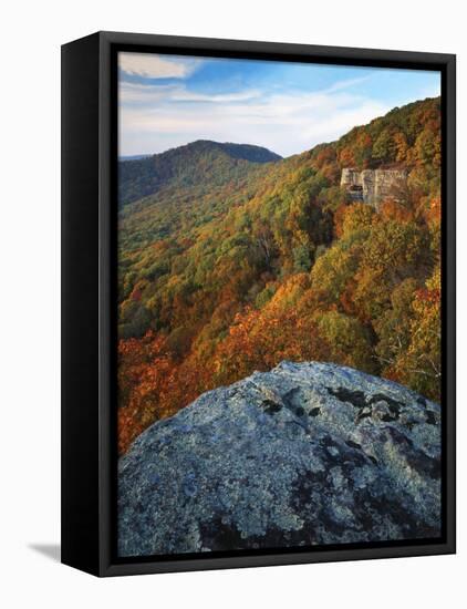 Autumn at White Rocks, Ozark-St. Francis National Forest, Arkansas, USA-Charles Gurche-Framed Stretched Canvas