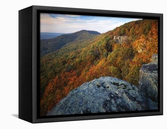 Autumn at White Rocks, Ozark-St. Francis National Forest, Arkansas, USA-Charles Gurche-Framed Stretched Canvas