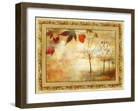 Autumn - Beautiful Painting In Gilded Frame-Maugli-l-Framed Art Print