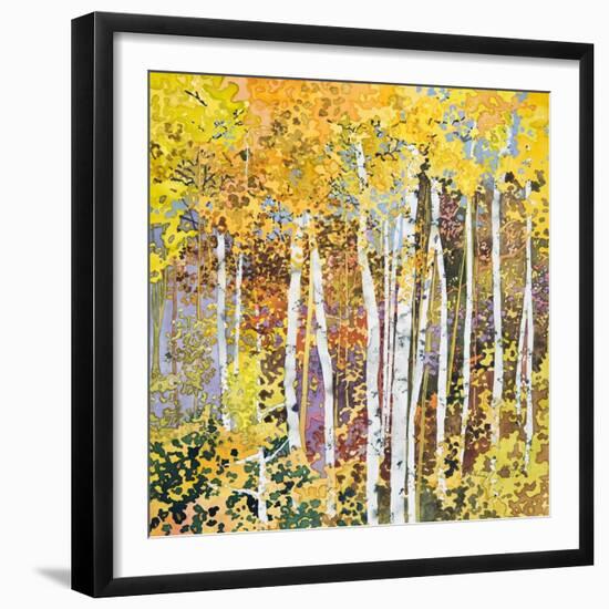 Autumn Birches III-Sharon Pitts-Framed Giclee Print