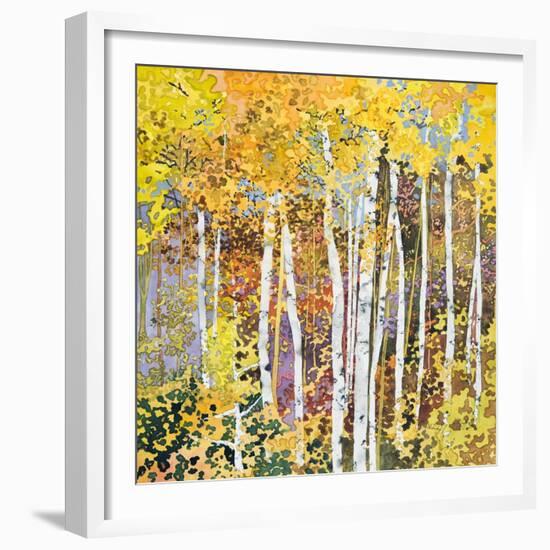 Autumn Birches III-Sharon Pitts-Framed Giclee Print