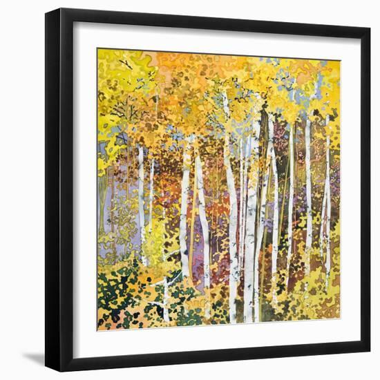 Autumn Birches III-Sharon Pitts-Framed Giclee Print