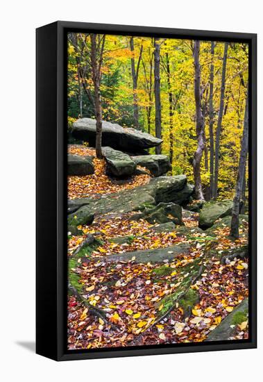 Autumn Boulders-KennethKeifer-Framed Stretched Canvas