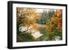 Autumn Bridge, Coulmbiua River Gorge, Portland, Oregon-Vincent James-Framed Photographic Print