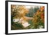 Autumn Bridge, Coulmbiua River Gorge, Portland, Oregon-Vincent James-Framed Photographic Print