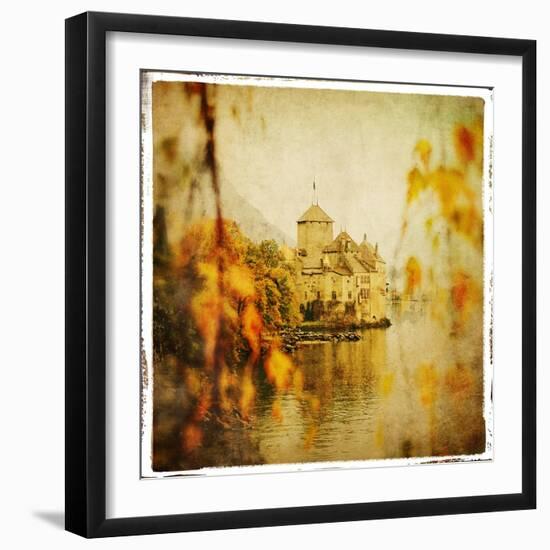 Autumn Castle - Artistic Retro Styled Picture-Maugli-l-Framed Art Print