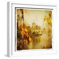 Autumn Castle - Artistic Retro Styled Picture-Maugli-l-Framed Art Print