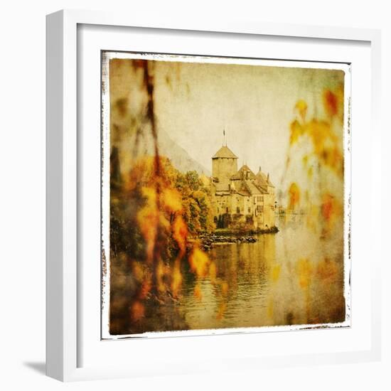 Autumn Castle - Artistic Retro Styled Picture-Maugli-l-Framed Art Print