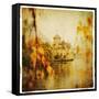 Autumn Castle - Artistic Retro Styled Picture-Maugli-l-Framed Stretched Canvas