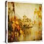 Autumn Castle - Artistic Retro Styled Picture-Maugli-l-Stretched Canvas