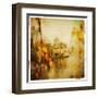 Autumn Castle - Artistic Retro Styled Picture-Maugli-l-Framed Art Print