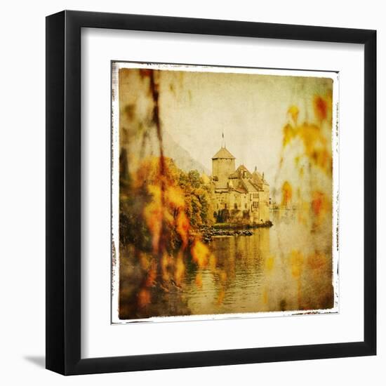 Autumn Castle - Artistic Retro Styled Picture-Maugli-l-Framed Art Print