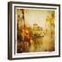 Autumn Castle - Artistic Retro Styled Picture-Maugli-l-Framed Premium Giclee Print