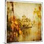 Autumn Castle - Artistic Retro Styled Picture-Maugli-l-Mounted Art Print