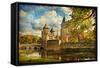 Autumn Castle - Artwork In Painting Style-Maugli-l-Framed Stretched Canvas