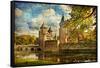 Autumn Castle - Artwork In Painting Style-Maugli-l-Framed Stretched Canvas