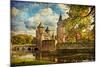 Autumn Castle - Artwork In Painting Style-Maugli-l-Mounted Art Print