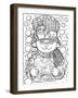 Autumn Cat With Quail Line Art-Oxana Zaika-Framed Giclee Print