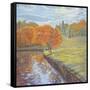 Autumn Cherry Trees-Judy Mastrangelo-Framed Stretched Canvas