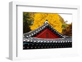 Autumn color at Namsangol folk village, Seoul, South Korea-null-Framed Photographic Print