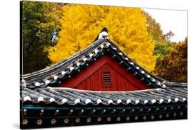 Autumn color at Namsangol folk village, Seoul, South Korea-null-Stretched Canvas