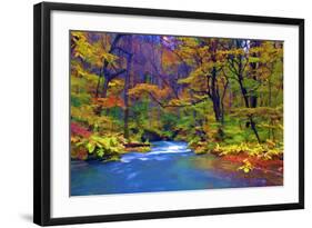 Autumn Color of Oirase River, Japan-NicholasHan-Framed Photographic Print