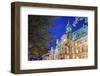 Autumn colored trees, Hotel de Ville is actually an opulent City Hall, Vieux-Montreal, Quebec, Cana-Stuart Westmorland-Framed Photographic Print