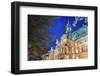 Autumn colored trees, Hotel de Ville is actually an opulent City Hall, Vieux-Montreal, Quebec, Cana-Stuart Westmorland-Framed Photographic Print