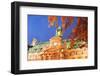 Autumn colored trees, Hotel de Ville is actually an opulent City Hall, Vieux-Montreal, Quebec, Cana-Stuart Westmorland-Framed Photographic Print