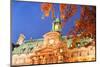 Autumn colored trees, Hotel de Ville is actually an opulent City Hall, Vieux-Montreal, Quebec, Cana-Stuart Westmorland-Mounted Photographic Print