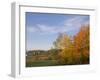 Autumn Colors accent farm buildings near Chippewa Falls, Wisconsin, USA-Chuck Haney-Framed Photographic Print