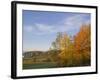 Autumn Colors accent farm buildings near Chippewa Falls, Wisconsin, USA-Chuck Haney-Framed Photographic Print