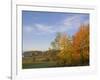 Autumn Colors accent farm buildings near Chippewa Falls, Wisconsin, USA-Chuck Haney-Framed Photographic Print