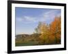 Autumn Colors accent farm buildings near Chippewa Falls, Wisconsin, USA-Chuck Haney-Framed Photographic Print