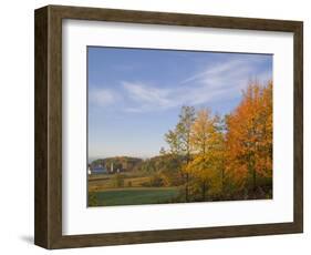 Autumn Colors accent farm buildings near Chippewa Falls, Wisconsin, USA-Chuck Haney-Framed Photographic Print