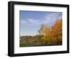 Autumn Colors accent farm buildings near Chippewa Falls, Wisconsin, USA-Chuck Haney-Framed Photographic Print