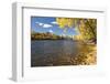 Autumn Colors along the Mississippi River, Minneapolis Skyline in the Distance. Minnesota-PhotoImages-Framed Photographic Print